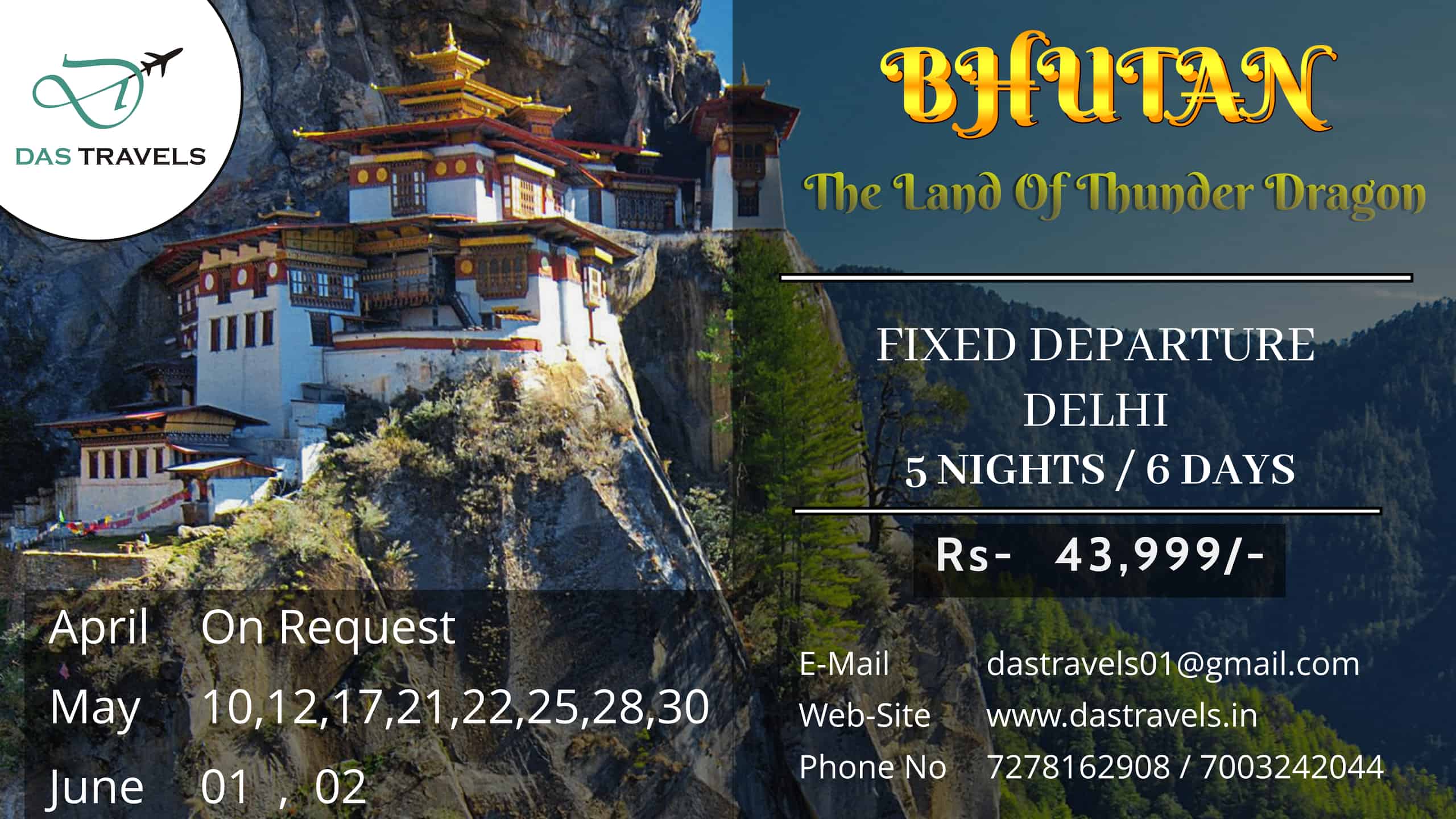 Bhutan 5 Nights 6 Days Summer Fixed Departure From Delhi